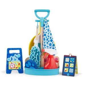 Melissa & Doug Blue and Red Kids Cleaning Playset with Yellow Accents